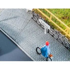 Feuille de décor en relief trottoir pavé 300 x 120 mm - HO 1/87 - FALLER 170318