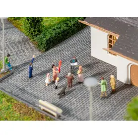 Feuille de décor en relief pavés gris foncé 300 x 120 mm - N 1/160 - FALLER 272311