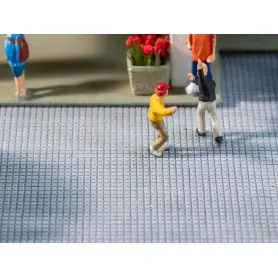 Feuille de décor en relief trottoir pavé 300 x 120 mm - N 1/160 - FALLER 272313