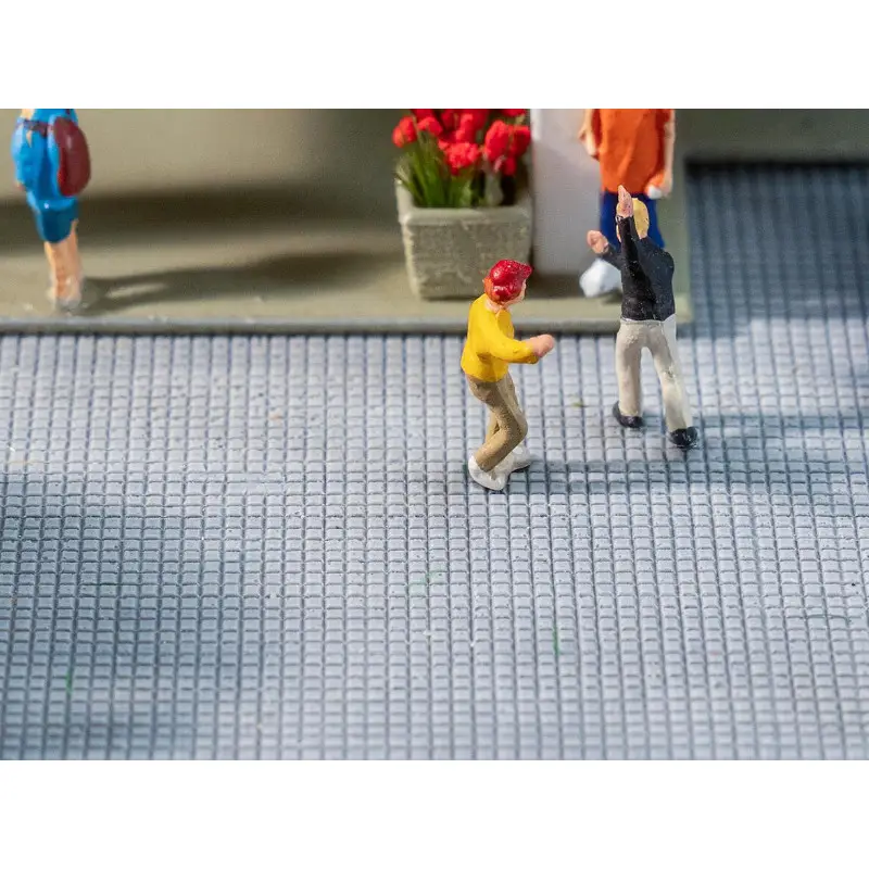 Feuille de décor en relief trottoir pavé 300 x 120 mm - N 1/160 - FALLER 272313