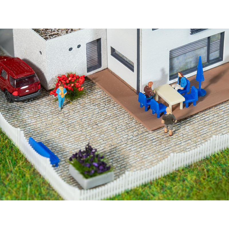 Feuille de décor en relief pavés gris mouchetés 300 x 120 mm - N 1/160 - FALLER 272314