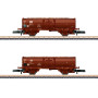 2x wagons marchandises avec chargement de betteraves DB ép. IV - Z 1/220 - MARKLIN - 82396