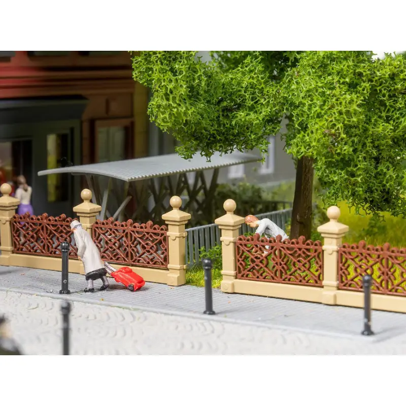 Clôture de villa, marron - HO 1/87 - FALLER 180425