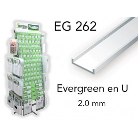 Evergreen EG262 - (x4) profilé en U styrène 2.0 mm