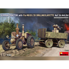 Tracteur allemand avec Fla-MG151/20 DRILLINGSLAFETTE Auf Sd.Anh.Ost - échelle 1/35 - MINIART 53008