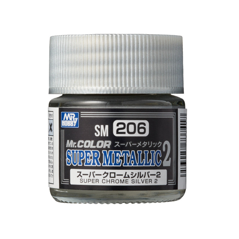 SM-206 Super Chrome Silver II Mr. Color Super Metallic Colors II - pot acrylique 10 ml