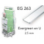 Evergreen EG263 - (x4) profilé en U styrène 2.5 mm