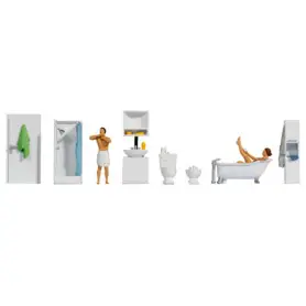 Figurines thématiques "salle de bain" - HO 1/87 - NOCH 16289