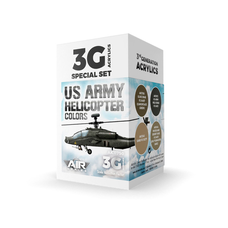 Set couleurs hélicoptères US Army - AK INTERACTIVE AK1750