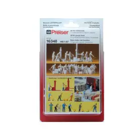 21 personnages + accessoires à peindre thème gare de marchandises - HO 1/87 - PREISER 16348