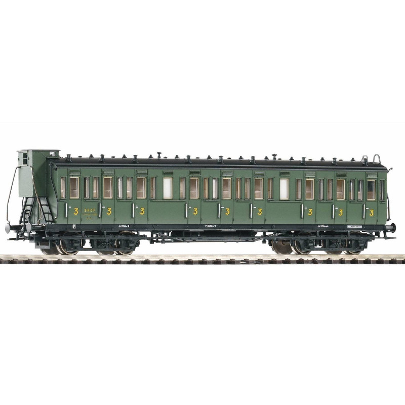 Voiture à Compartiments 3ème classe avec guérite SNCF ép III - HO 1/87 - PIKO 53337