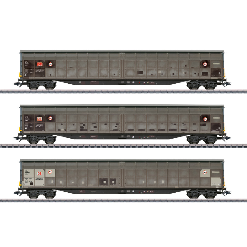 Coffret de wagons à parois coulissantes Habbins 354 HO 1/87 ép. VI - MARKLIN 48067
