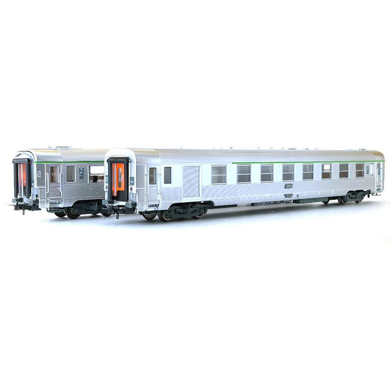 Set 2 voitures DEV 2ème cl.-fourgon - 2ème cl. ép. IV - SNCF - HO - JOUEF HJ4100