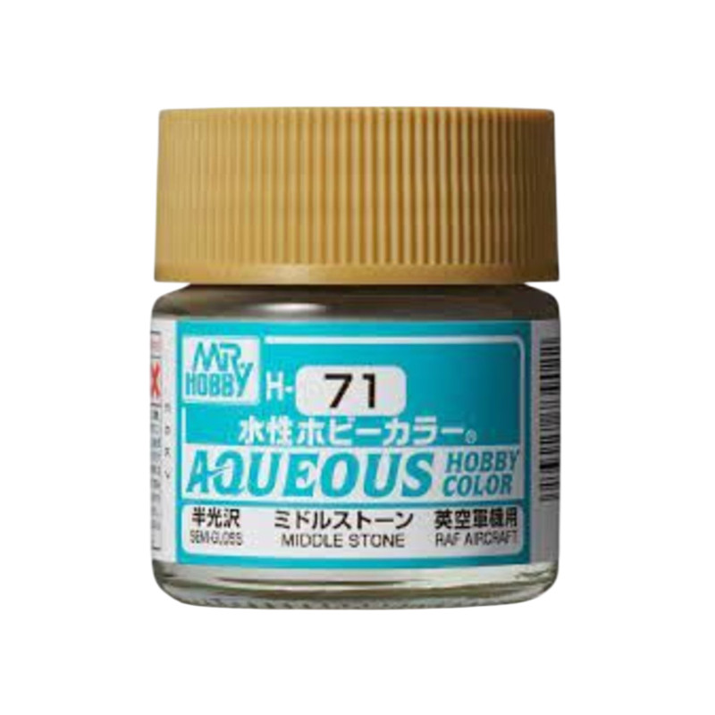 H-071 Middle Stone satiné Mr Hobby Gunze Aqueous - pot acrylique 10 ml