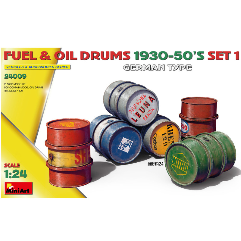 Fûts à carburant et huiles années 30-50 SET 1 - échelle 1/24 - MINIART 24009