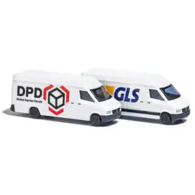 2x Mercedes-Benz Sprinter long DPD et GLS - N 1/160 - BUSCH 8308