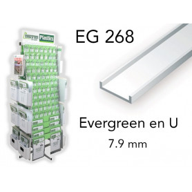 Evergreen EG268 - (x3) profilé en U styrène 7.9 mm