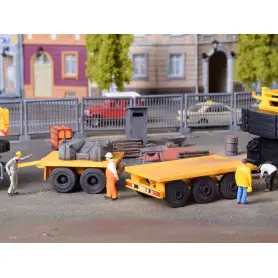 2x remorques de lestage pour grues mobiles - HO 1/87 - Kibri 13050