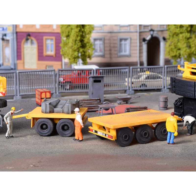 2x remorques de lestage pour grues mobiles - HO 1/87 - Kibri 13050