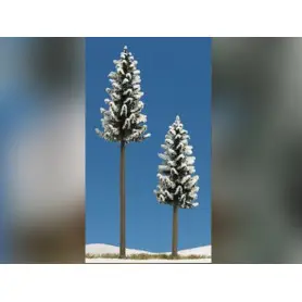 2 épicéas enneigés 130 et 195 mm - HO 1/87 - BUSCH 6153