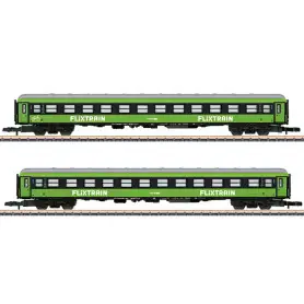 Coffret 2x voitures voyageurs 2ème Cl. Flixtrain ép. VI - Z 1/220 - MARKLIN - 87404