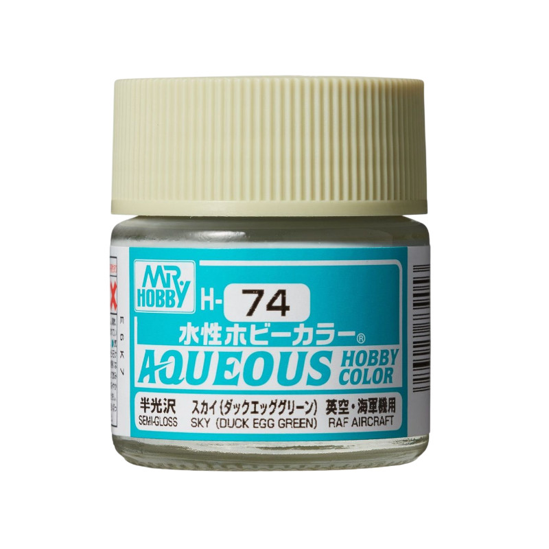 H-074 Sky (Duck Egg Green) satiné Mr Hobby Gunze Aqueous - pot acrylique 10 ml