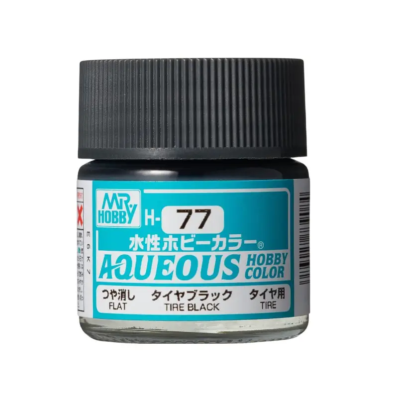 H-077 Tire Black mat Mr Hobby Gunze Aqueous - pot acrylique 10 ml