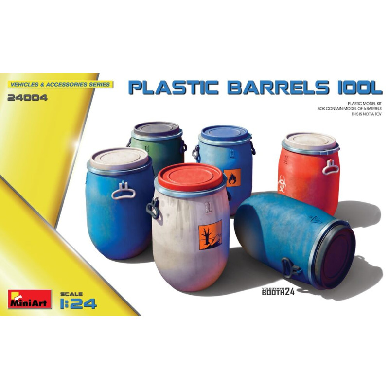 Fûts en plastique 100L - 1/24 - MINIART 24004