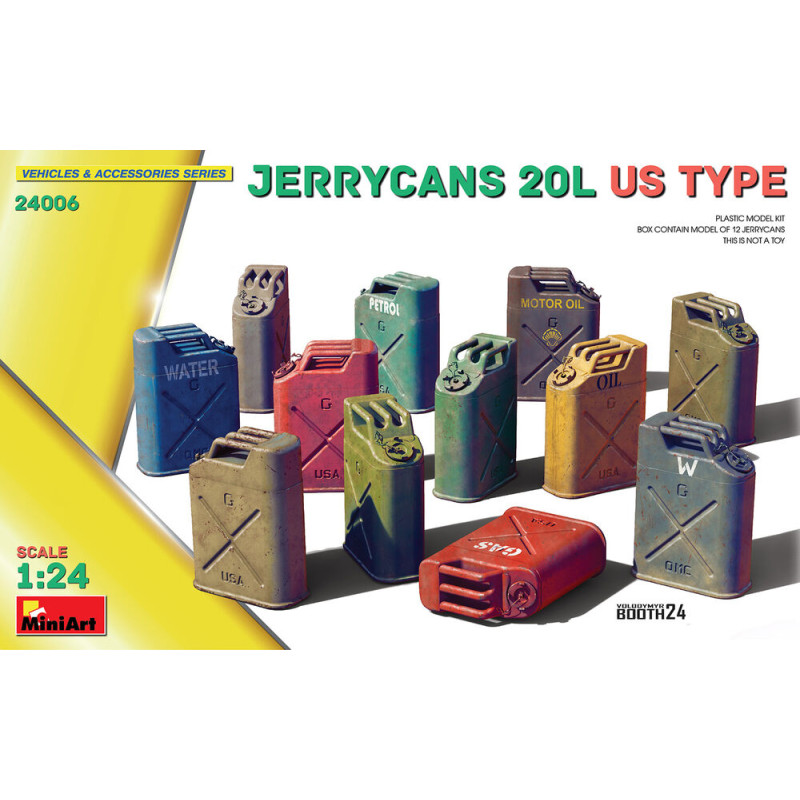 Jerricans 20L Type US - 1/24 - MINIART 24006