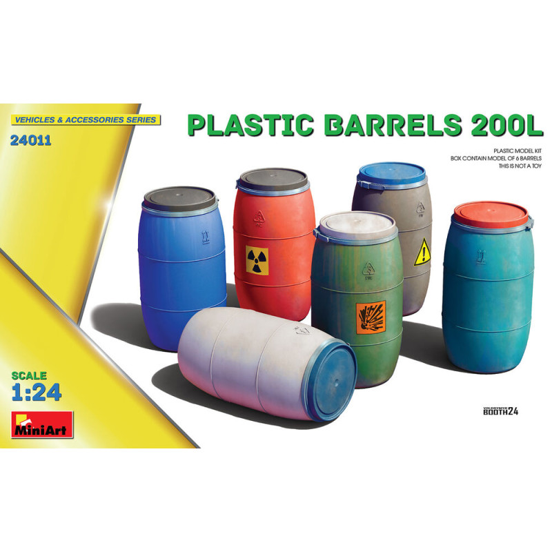 Fûts en plastique 200L - 1/24 - MINIART 24011