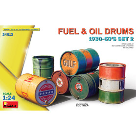 Fûts de carburant et d'huile, années 1930-1950 (Set 2) - 1/24 - MINIART 24012