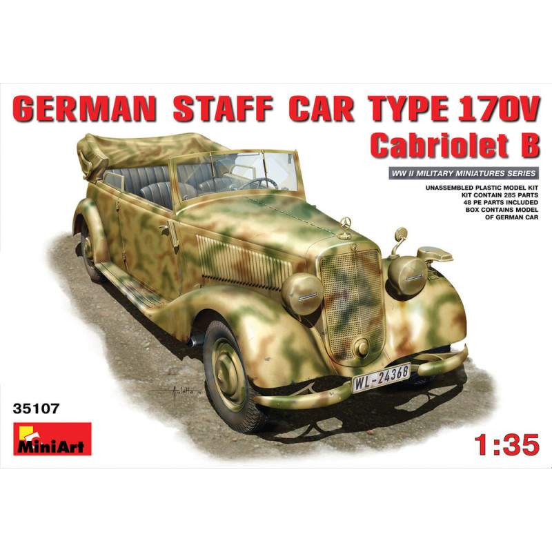 Voiture d'état-major allemande MB 170V. Cabriolet - 1/35 - MINIART 35107