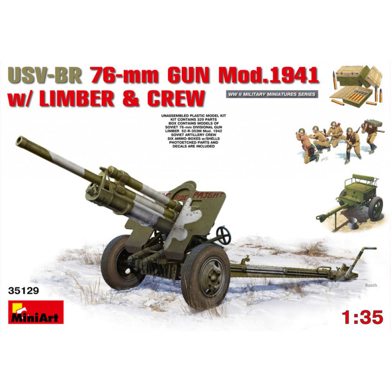 Canon USV-BR 76 mm Mod.1941 avec avant-train et équipage - 1/35 - MINIART 35129