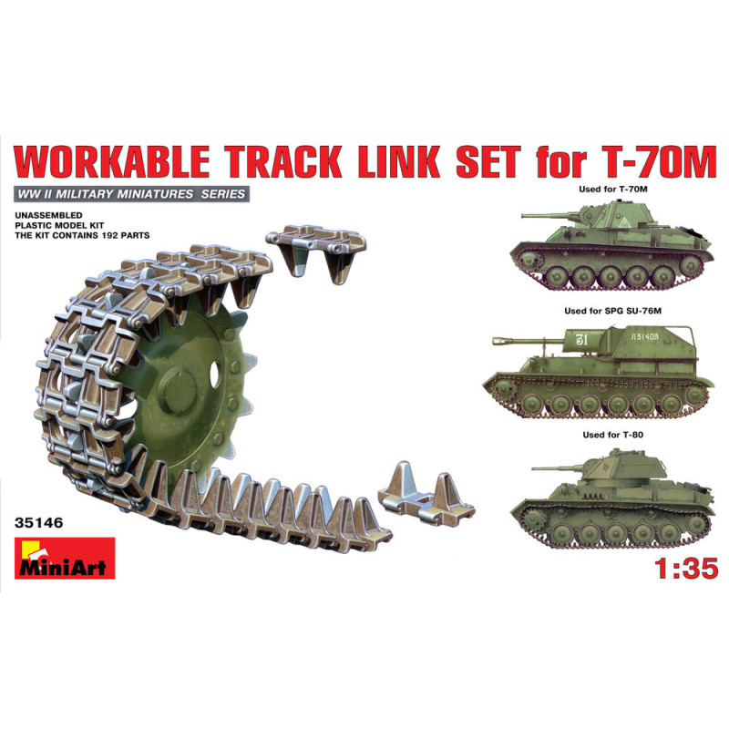 Kit de chenilles fonctionnelles pour char léger T-70M - Échelle 1/35 - MINIART 35146