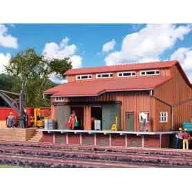 Hangar à marchandises avec quai et grue de chargement - HO 1/87 - VOLLMER 45701