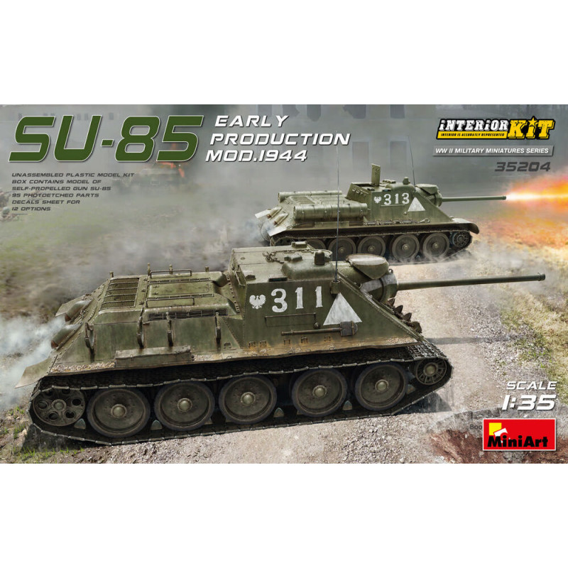 Char SU-85 Mod. 1944 (Première production) avec kit d'intérieur - 1/35 - MINIART 35204