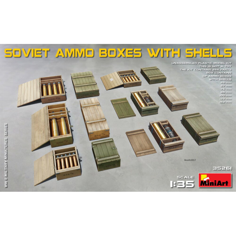 Boîtes de munitions soviétiques avec obus - 1/35 - MINIART 35261
