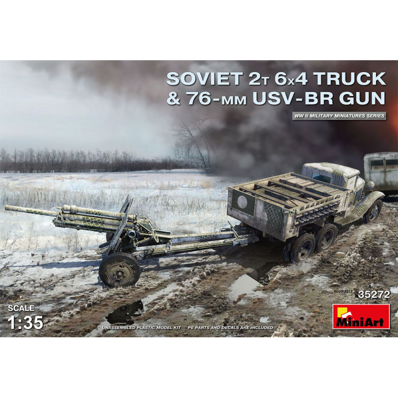 Camion soviétique 2 t 6x4 avec canon USV-BR de 76 mm - 1/35 - MINIART 35272