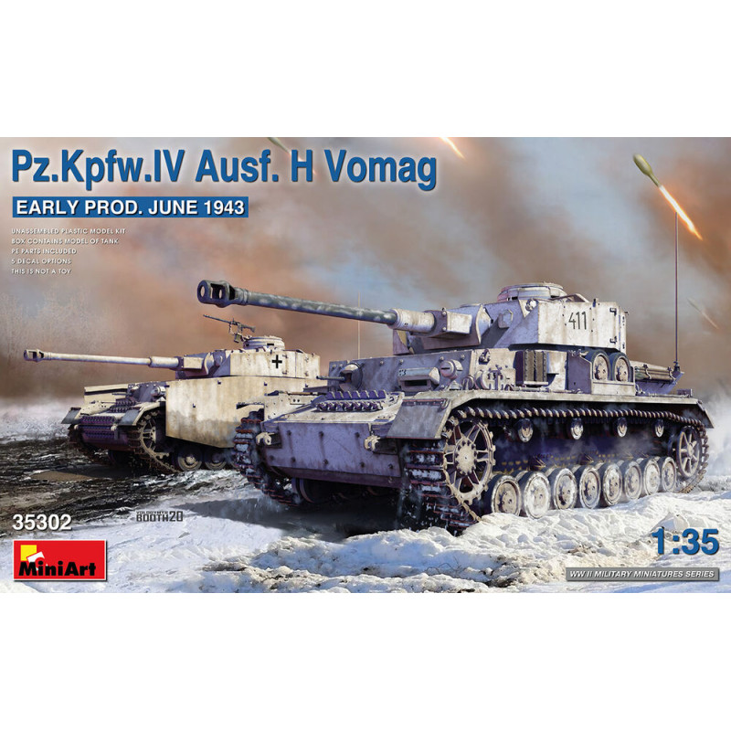 Char Pz.Kpfw.IV Ausf. H Vomag. Première prod (Juin 1943) - 1/35 - MINIART 35302