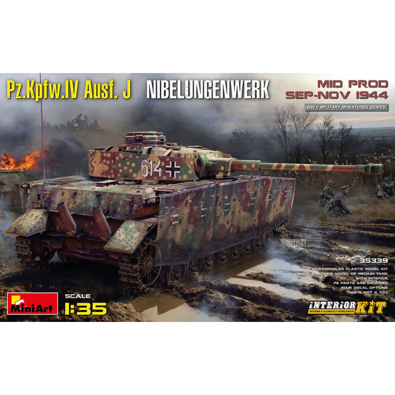 Char Pz.Kpfw.IV Ausf. J Nibelungenwerk. Milieu de prod (septembre-novembre 1944) Kit intérieur - 1/35 - MINIART 35339
