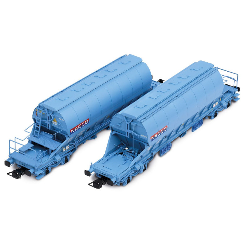 2x wagons-trémies Taoos livrée bleue NACCO, ép. VI - HO 1/87 - JOUEF HJ6230