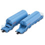2x wagons-trémies Taoos livrée bleue NACCO, ép. VI - HO 1/87 - JOUEF HJ6230