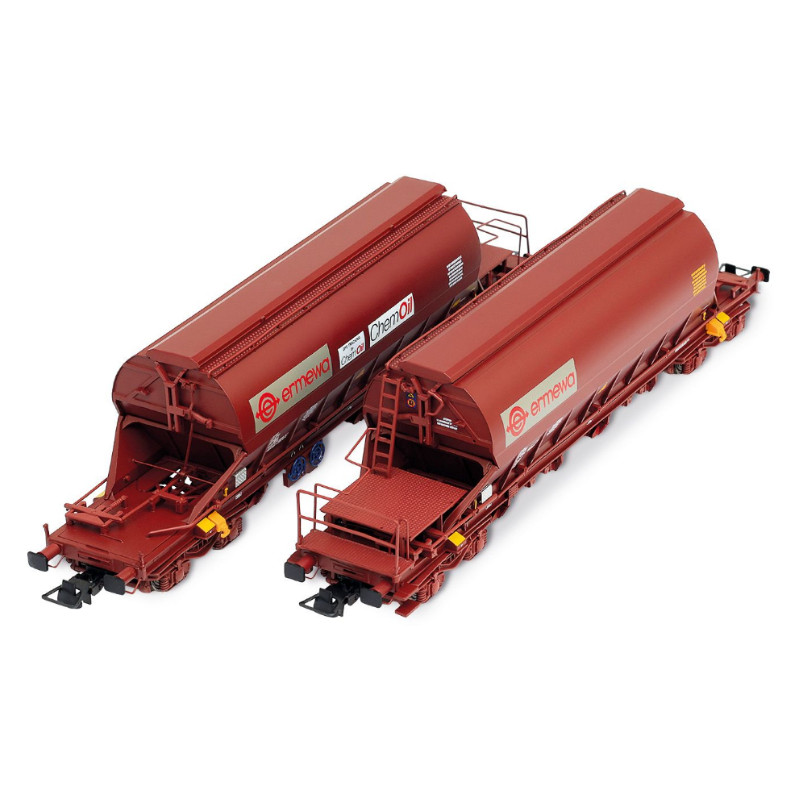 2x wagons-trémies Taoos Ermewa/Chemoil, ép. VI - HO 1/87 - JOUEF HJ6228
