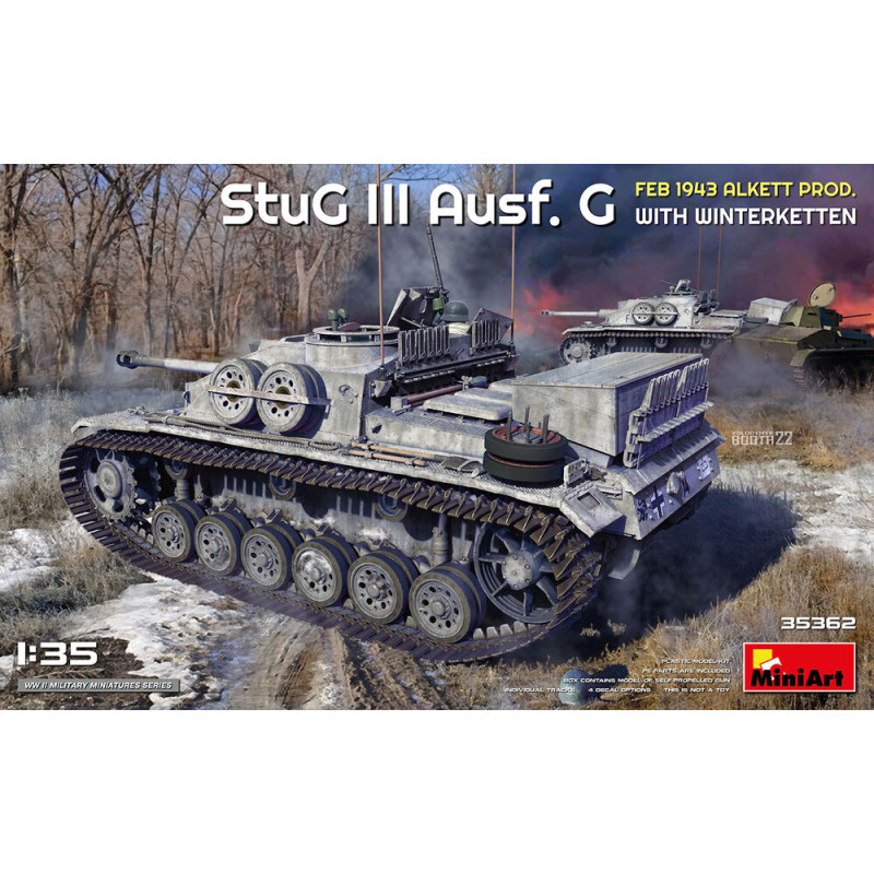 Char StuG III Ausf. G 1943 Alkett Prod. avec Winterketten - 1/35 - MINIART 35362