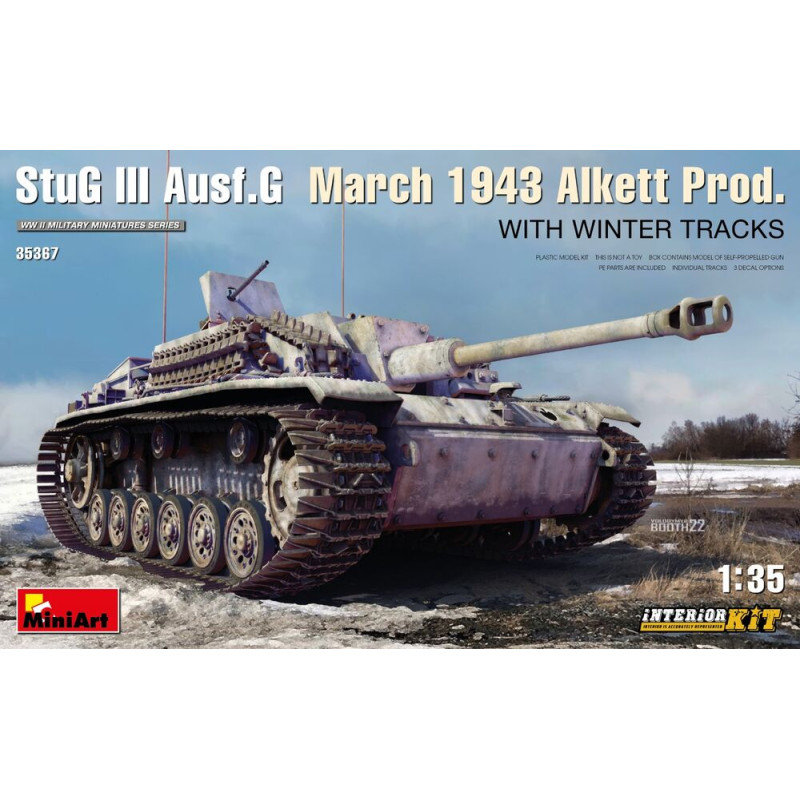 StuG III Ausf. G Mars 1943 Alkett Prod avec pistes d'hiver - 1/35 - MINIART 35367