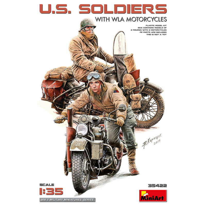Soldats américains avec motos WLA - 1/35 - MINIART 35422