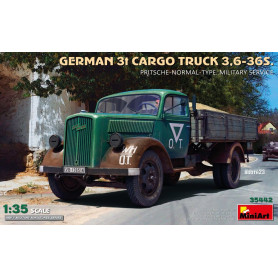Camion cargo allemand 3 tonnes 3.6-36S. Plateau - Type standard. Service militaire - Échelle 1/35 - MINIART 35442