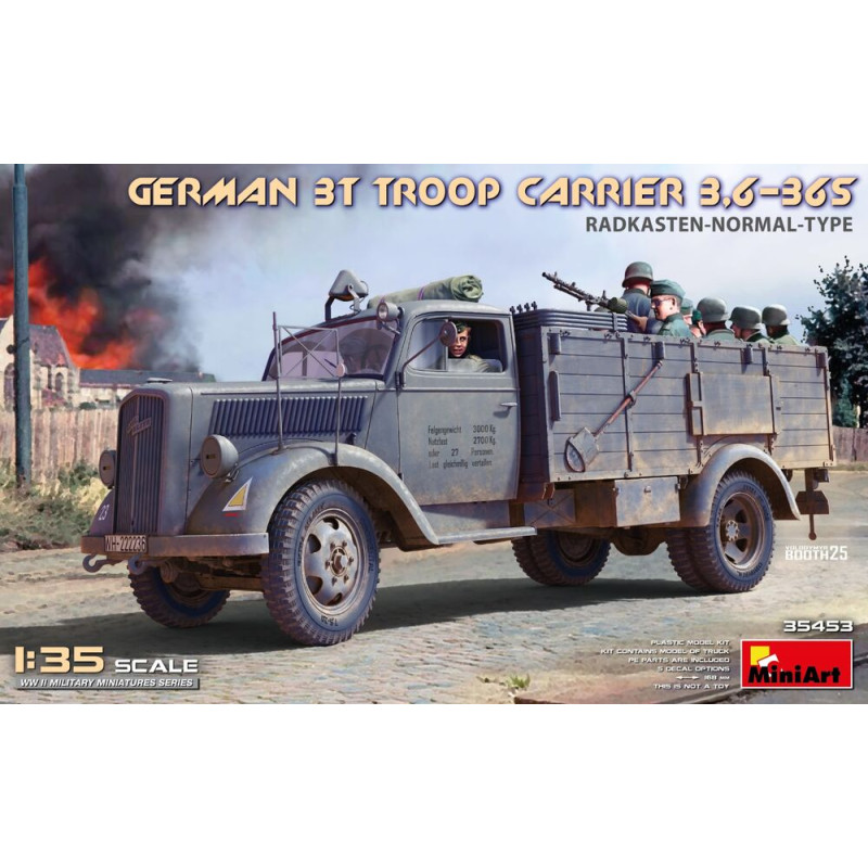 Transport de troupes allemand de 3 tonnes 3,6-36S Radkasten-Normal-Type - 1/35 - MINIART 35453