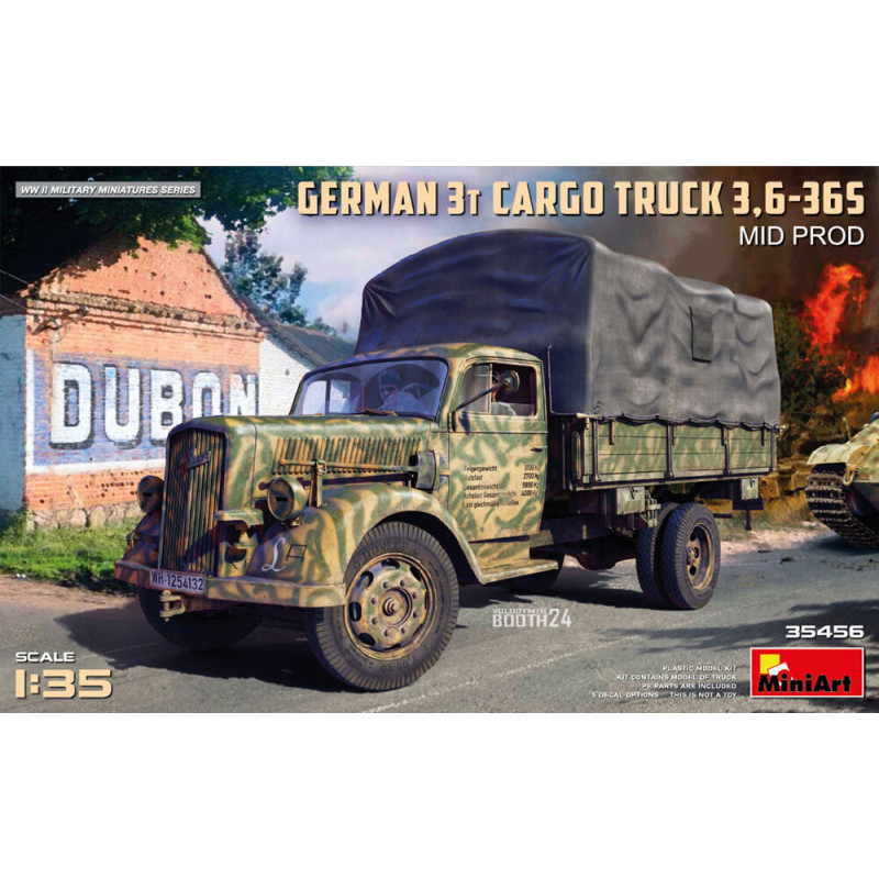 Camion cargo allemand 3 tonnes 3,6-36S Mid Prod - 1/35 - MINIART 35456