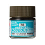 H-078 Olive Drab (2) mat Mr Hobby Gunze Aqueous - pot acrylique 10 ml